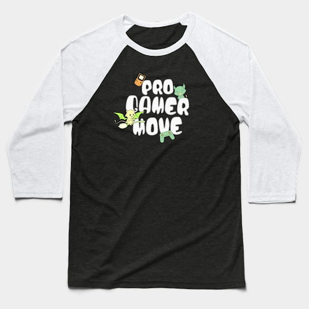 Pro gamer move print with cute monsters! Baseball T-Shirt by OurCCDesign